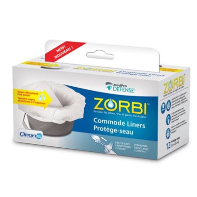 Commode Liners Protege-Seau Zorbi ,PQ 12